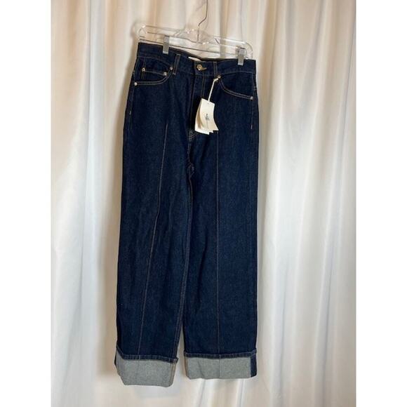 Ulla Johnson "The Genevieve" high rise, wide leg, folded cuff jean size 28 - Picture 2 of 11